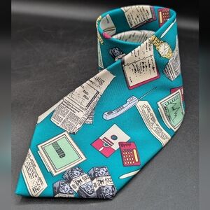 Rare Vintage Deutsche Terminborse Stock Exchange Silk Tie, Trader Stock Broker